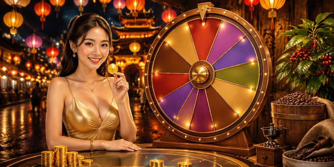 Người dân Huế chơi xổ số với mặt trời mọc trong nền cảnh lễ hội